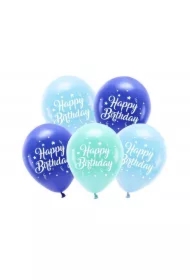 Balony Eco Happy Birthday niebieski