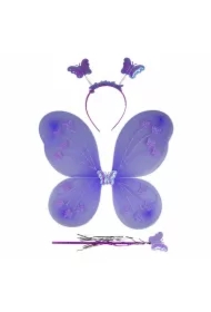Ozdoba karnawałowa skrzydełka akcesoria motyla fioletowy