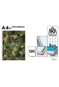 Notatnik A4+/120K kołowy kratka moro