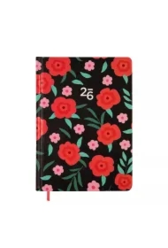 Kalendarz 2026 B6 tygodniowy czerwonye Kwiaty