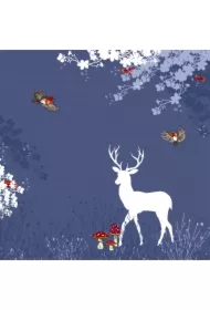 Karnet Swarovski kwadrat CL3407 Jeleń i ptaszki różowy