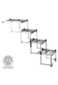 Schodki składane, aluminium, szer:37 cm/wys. do 70 cm/dł:do 160