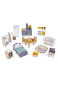 Zestaw mebelków drewniany do domku