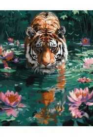 Malowanie po numerach - Tygrys na polowaniu