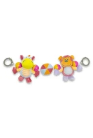 Grzechotka pluszowa do wózka Hipcio i małpka