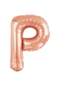 Balon foliowy litera P różowe złoto