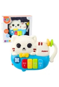 Mini Pianinko Kotek niebieski światło dźwięk