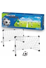 Bramka piłkarska z piłką i pompką