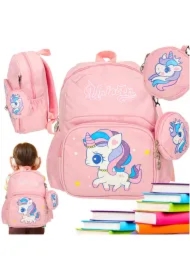 Plecak dla przedszkolaka szkolny dziecięcy jednorożec 30x14x23cm różowy