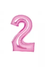 Balon foliowy cyfra 2 różowa