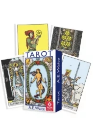 Tarot of A.E. Waite, karty do wróżenia, niebieskie, edycja portugalska