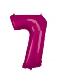 Balon foliowy cyfra 7 różowa