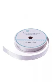 Tasiemka satynowa z brokatem srebrna 3m