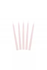 Świeca stożkowa matowa brudny róż 24cm 10 szt