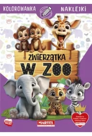 Kolorowanka z naklejkami. Zwierzątka w zoo
