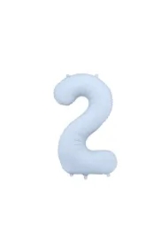 Balon foliowy cyfra 2 86cm mglisty niebieski