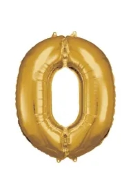 Balon foliowy cyfra 0 złota