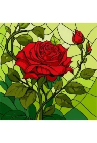 Malowanie po numerach - Witraż. Róża