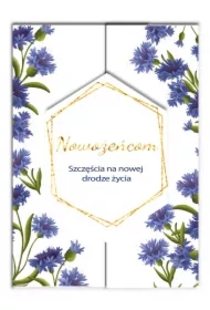 Karnet A5 rozkładany z bilecikiem HS ślub chabry