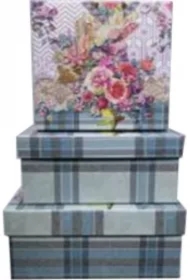 Pudełko prezentowe 3 szt krata