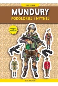 Mundury. Pokoloruj i wytnij z naklejkami