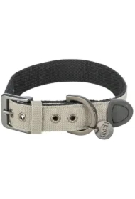 CityStyle, obroża, dla psa, bawełna, jasnoszara, S&ndash;M: 30&ndash;37 cm/25 mm, szeroka