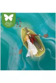 Karnet kwadrat z latającym motylkiem Ślub Para w..