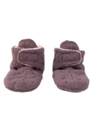 Polarowe buciki kapcie z antypoślizgową podeszwą wrzosowe Fleece Mauve 12-18 mies.