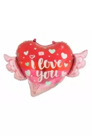 Balon foliowy Serce ze skrzydełkami