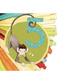 Karnet kwadrat CL4207_PO Urodziny 5 Chłopiec