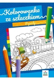 Kolorowanka ze szlaczkiem. Pojazdy