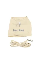 Zestaw, szelki+Smycz dla psa, ecru, płótno nylonowe, rozmiar L