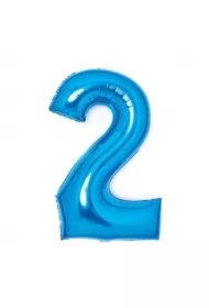 Balon foliowy cyfra 2 niebieska