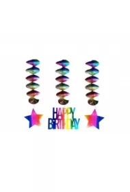 Dekoracja urodzinowa świderki Happy Birthday 3 szt