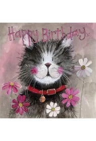 Karnet AC735 Urodziny Kot Whiskers