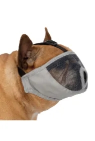 Kaganiec dla psów ras krótkopyskich, poliester, M: 40 cm, szary