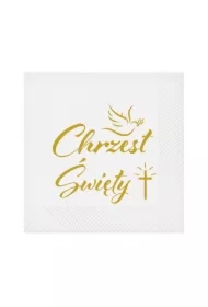 Serwetki Chrzest Święty Gołąb i krzyż
