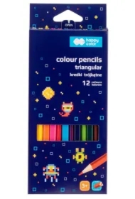 Kredki drewniane trójkątne Pixi Planet 12 kolorów