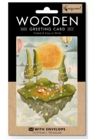 Karnet drewniany C6 + koperta Narodziny piknik