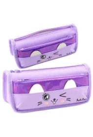 Piórnik szkolny Kot fioletowy 22cm