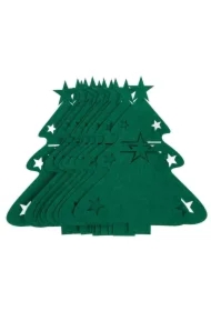 Filcowe podkładki pod sztućce zielone choinki 12sz