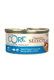 Core Signature Selects Flaked Tuna, karma mokra, dla dorosłych kotów, tuńczyk i krewetki, puszka