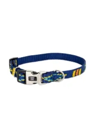 Obroża dla psa, granatowa, wzór etniczny, taśma polipropylenowa, 20mm/35-54cm