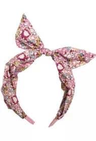 Opaska z kokardką z nadrukiem w kwiatki