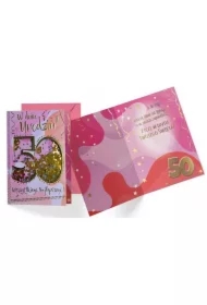 Karnet B6 konfetti KNF-038 Urodziny 50 damskie