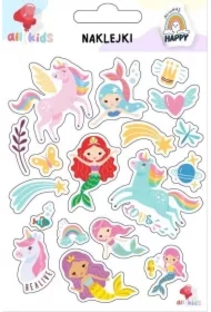Naklejki dla dzieci Tęczowe jednorożce syrenki