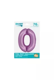 Balon foliowy Smart cyfra 0 lawendowy matowy 76cm