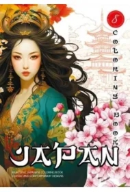 Kolorowanka A4 pionowa 8 obrazków Japan pomarańcz