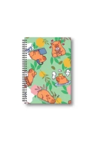 Brulion A5 Łąka Kapibara w twardej oprawie w spirali