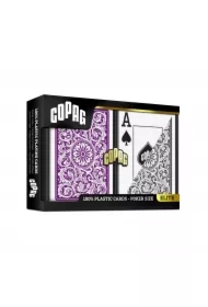 1546 Elite, karty do gry w rozmiarze pokerowym - podwójna talia, fioletowe i szare